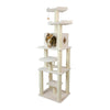 Real Wood Cat Tree In Ivory, Six Levels