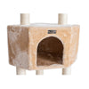 3 Levels Real Wood Cat Tower For Kittens Play 48 Height Beige
