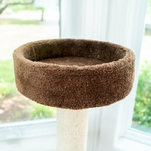 3-Level Carpeted Real Wood Cat Tree Condo , Kitten Play House, Brown