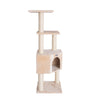 48-Inch Real Wood Cat Tree In Beige With Perch And Playhouse
