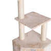 48-Inch Real Wood Cat Tree In Beige With Perch And Playhouse