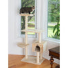 57-Inch Real Wood Cat Tree In Beige With Playhouse And Perch