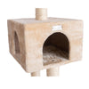 57-Inch Real Wood Cat Tree In Beige With Playhouse And Perch