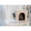 57-Inch Real Wood Cat Tree In Beige With Perches, Running Ramp
