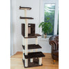 66-Inch Real Wood Cat Tree In Coffee Brown With Four Levels, Two Perches, Condo