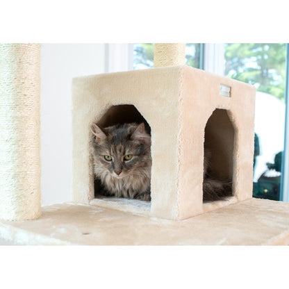 74-Inch Real Wood Cat Tree With Seven Levels, Beige
