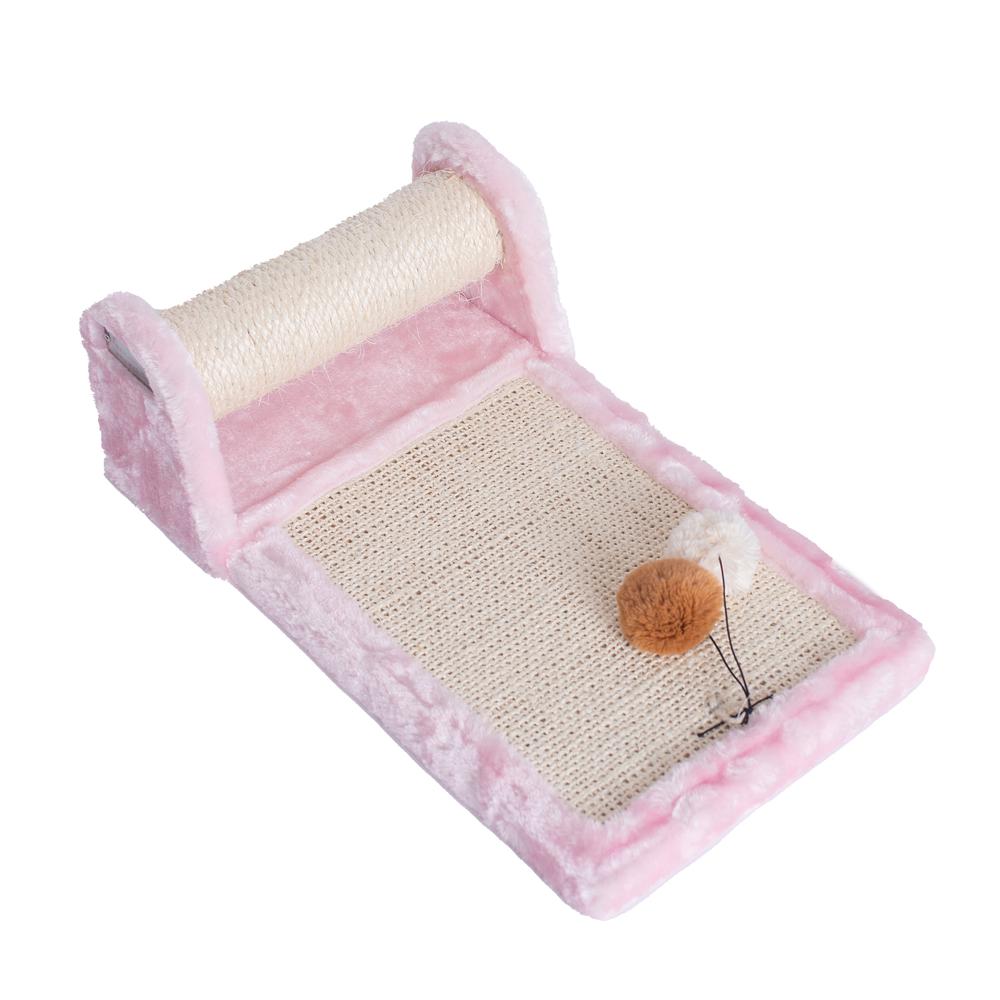 Rolling Real Wood Cat Scratcher Toy, Sisal Scratching Board For Cats Training