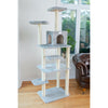 74-Inch Real Wood Cat Tree With Seven Levels, Silver Gray