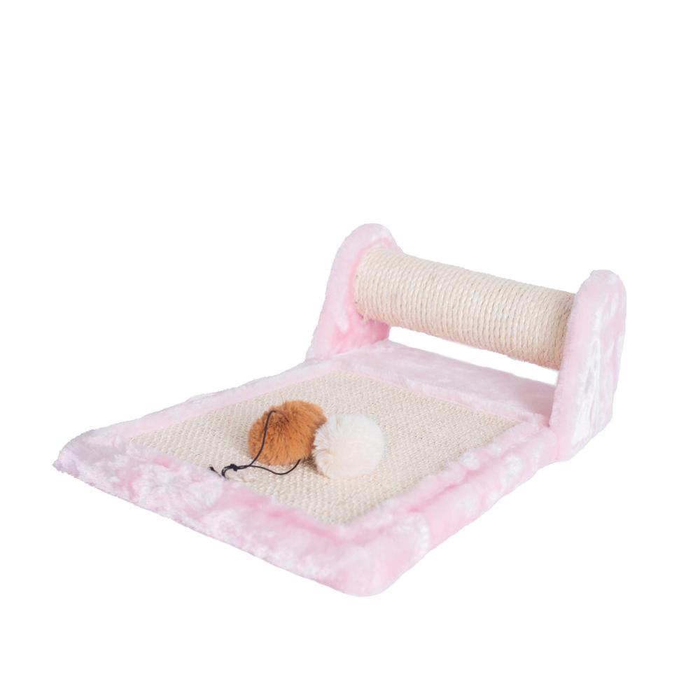 Rolling Real Wood Cat Scratcher Toy, Sisal Scratching Board For Cats Training