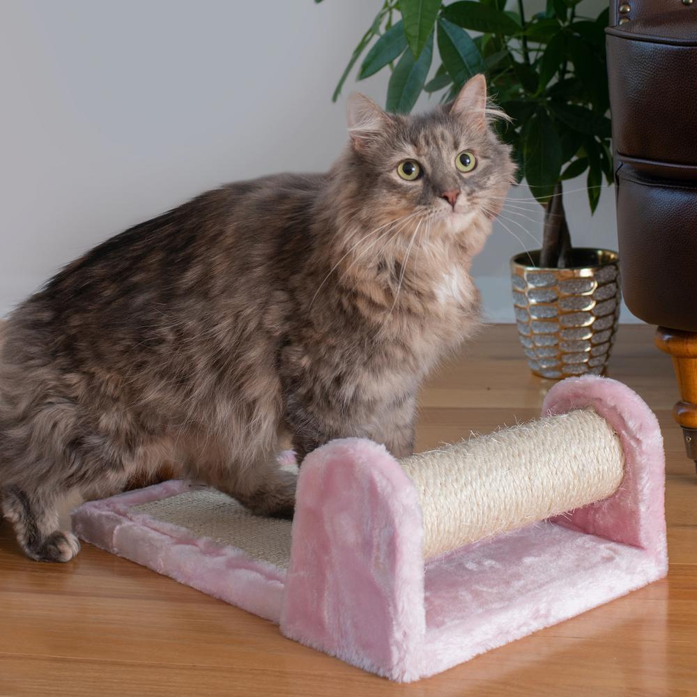 Rolling Real Wood Cat Scratcher Toy, Sisal Scratching Board For Cats Training