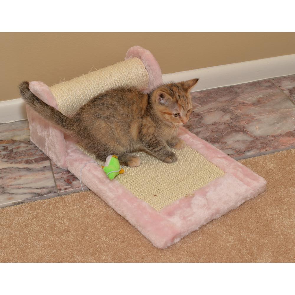 Rolling Real Wood Cat Scratcher Toy, Sisal Scratching Board For Cats Training