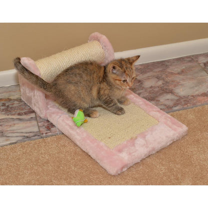 Rolling Real Wood Cat Scratcher Toy, Sisal Scratching Board For Cats Training