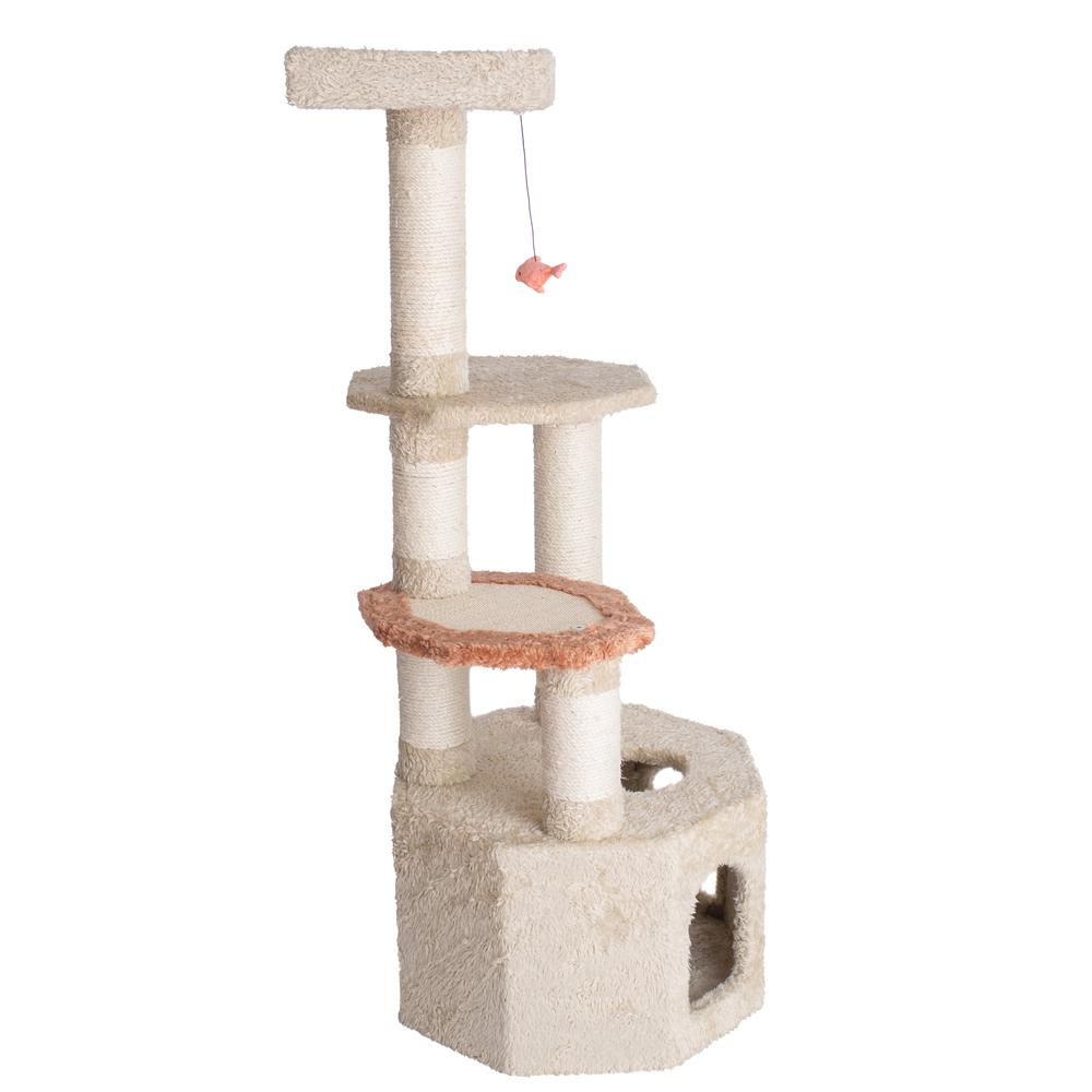 Soft Heavy-Carpet Real Wood Cat Furniture With Condo For Large Cat
