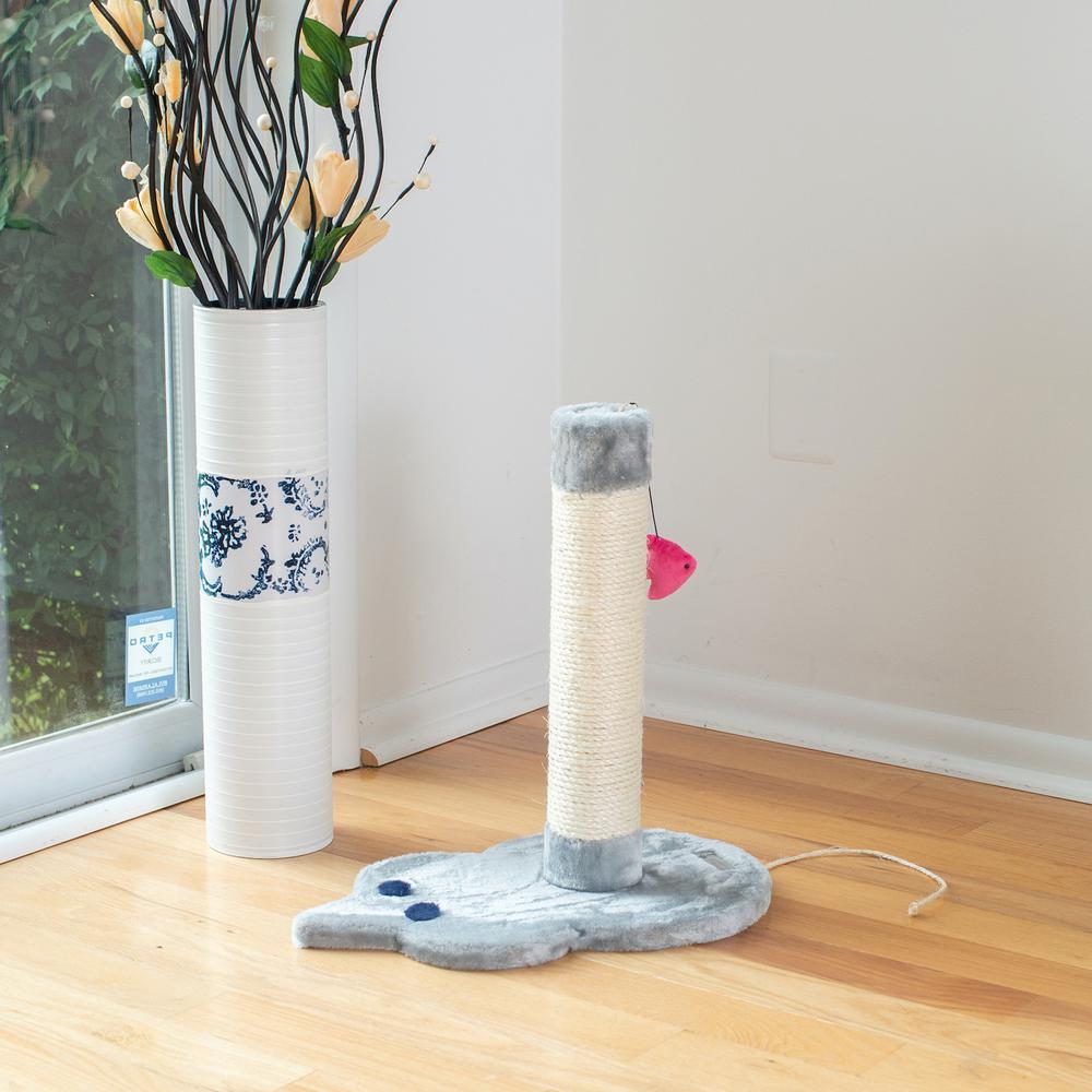 Mouse Shape Real Wood Cat Scratcher Toy, Sisal Scratching Post,Kitty Training