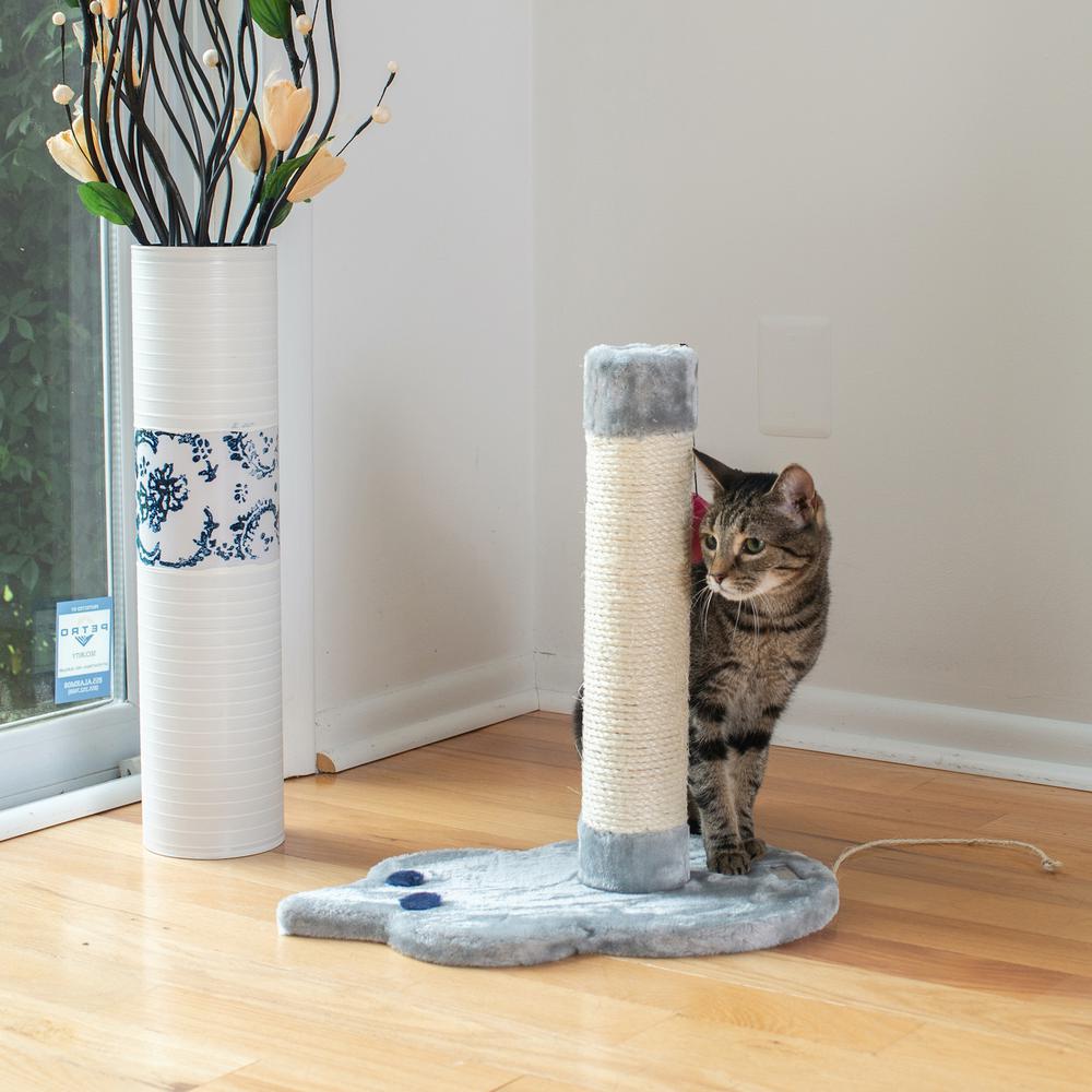 Mouse Shape Real Wood Cat Scratcher Toy, Sisal Scratching Post,Kitty Training