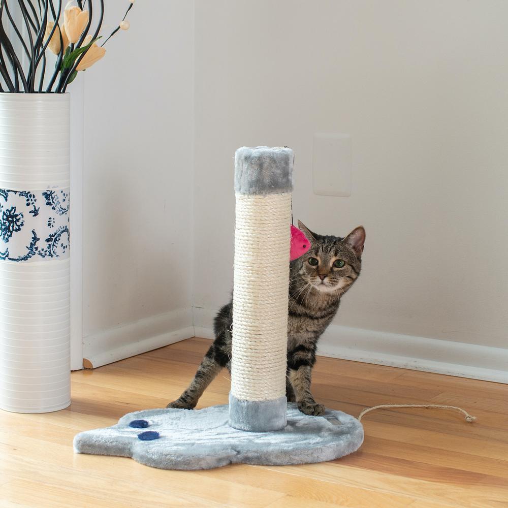 Mouse Shape Real Wood Cat Scratcher Toy, Sisal Scratching Post,Kitty Training