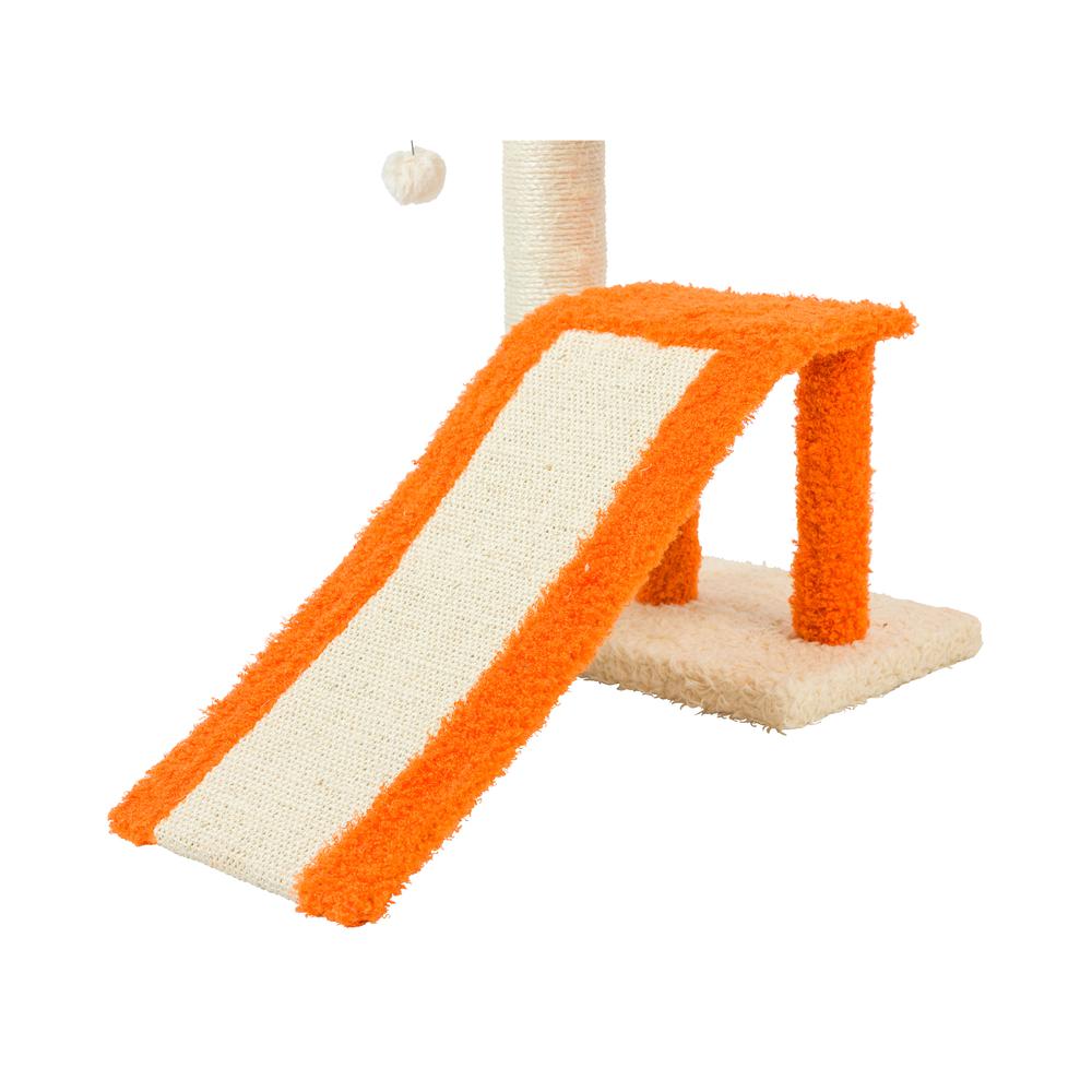 Two-Level Platform Real Wood Scratcher W Sisal Carpet Ramp