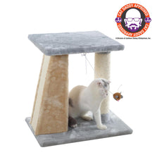 Two-Level Platform Real Wood Scratcher W Sisal Carpet Board