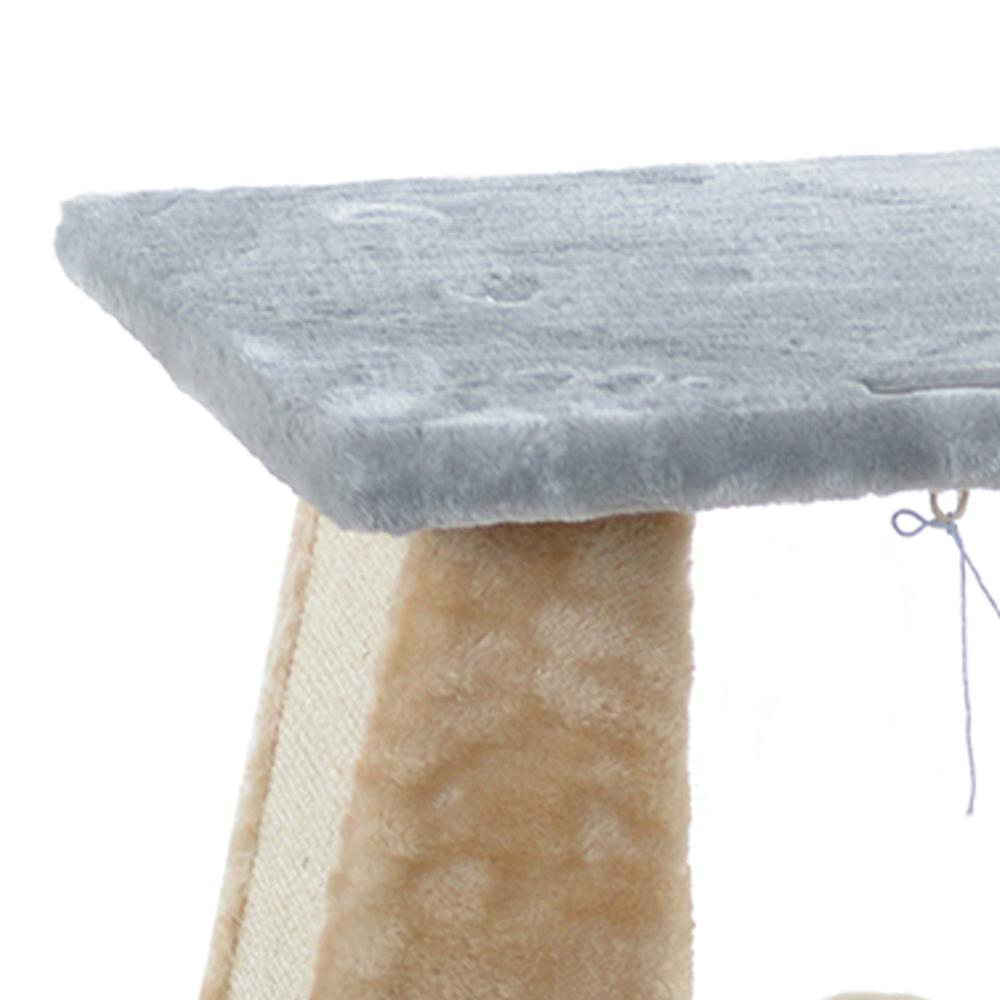 Two-Level Platform Real Wood Scratcher W Sisal Carpet Board