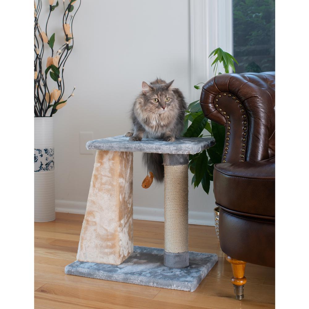 Two-Level Platform Real Wood Scratcher W Sisal Carpet Board