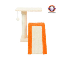 Two-Level Platform Real Wood Scratcher W Sisal Carpet Ramp
