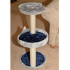 Three-Level Real Wood Compact Scratcher, Gray W Plush Perch