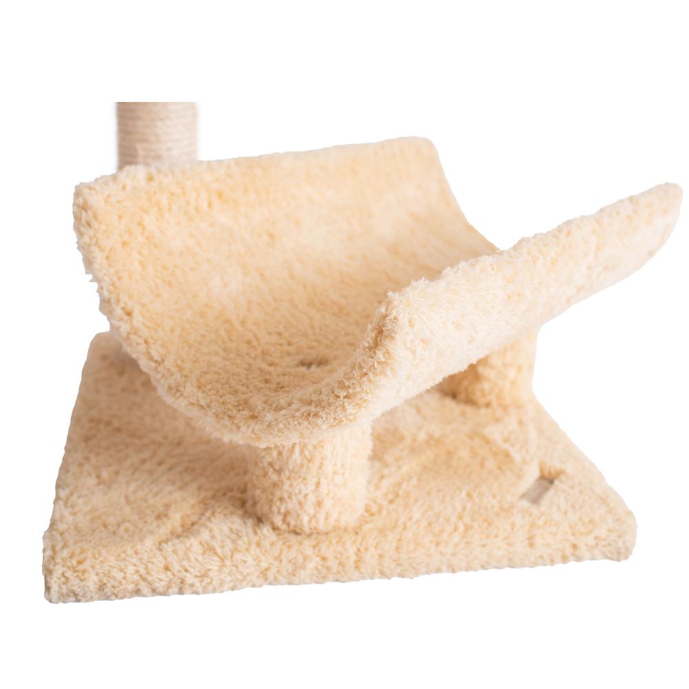 Real Wood Cat Condo, Cat Scratching Post With Plush Condo, Cuddle