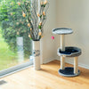Three-Level Real Wood Compact Scratcher, Gray W Plush Perch