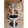 Three-Level Real Wood Compact Scratcher, Gray W Plush Perch