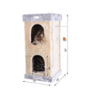 Double Condo Real Wood Cat House With Sratching Carpet For Cats, Kitty Enjoyment