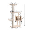Faux Fur Covered Real Wood Cat Scratch Furniture 57" Beige