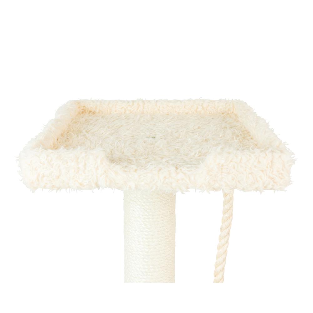 Faux Fur Covered Real Wood Cat Scratch Furniture 57" Beige