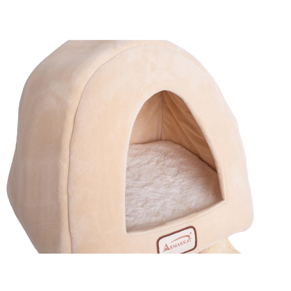 Real Wood Cat Condo, Cat Scratching Post With Plush Condo, Cuddle