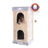 Double Condo Real Wood Cat House With Sratching Carpet For Cats, Kitty Enjoyment