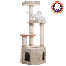 Soft Heavy-Carpet Real Wood Cat Furniture With Condo For Large Cat