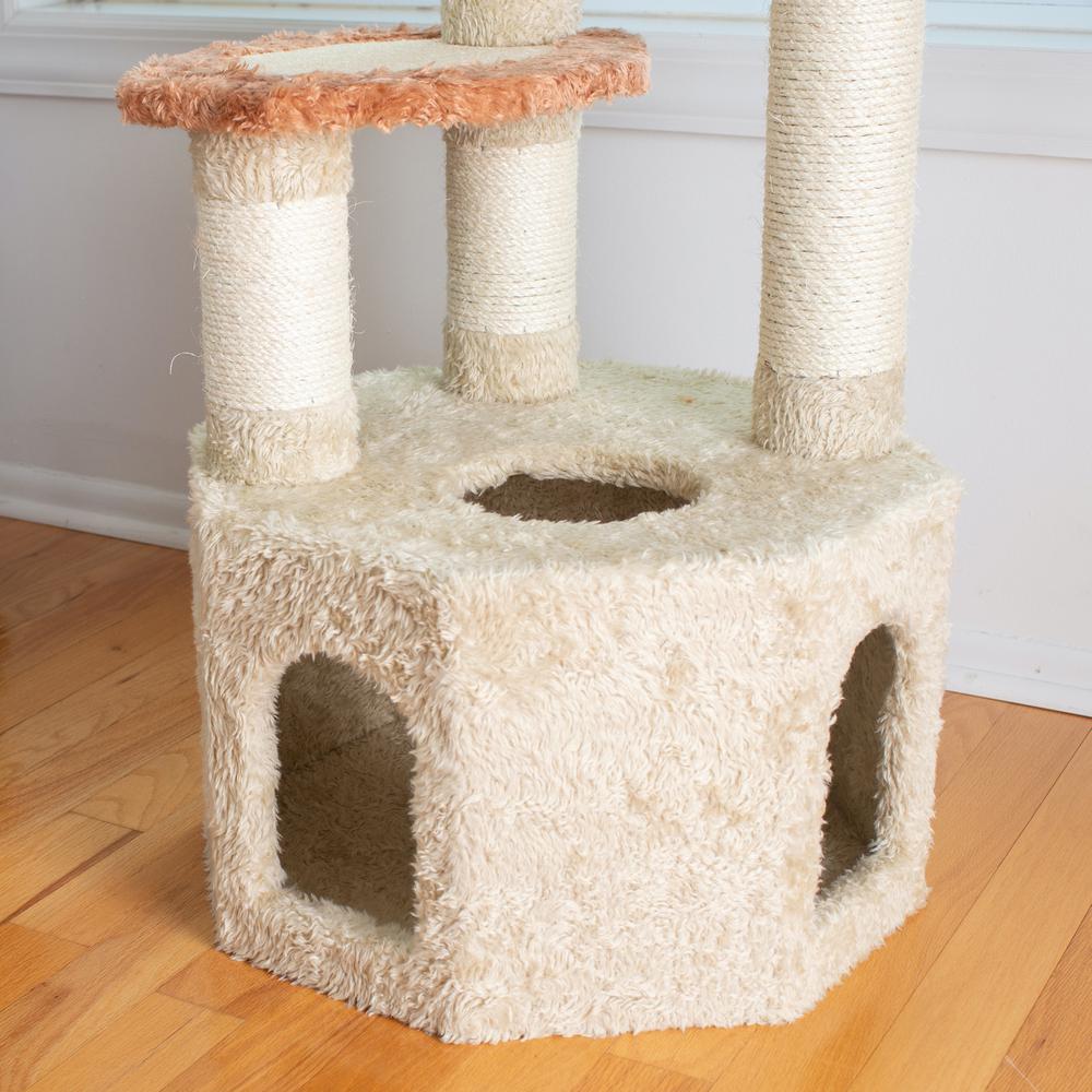 Soft Heavy-Carpet Real Wood Cat Furniture With Condo For Large Cat