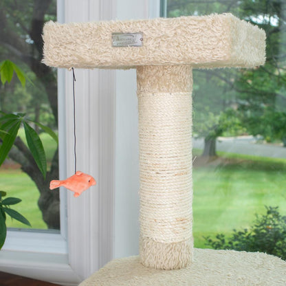 Soft Heavy-Carpet Real Wood Cat Furniture With Condo For Large Cat