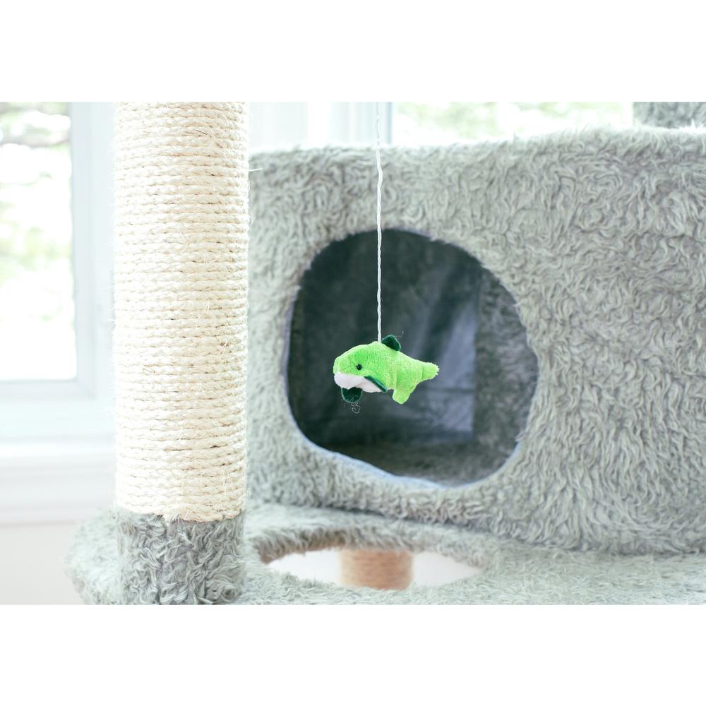 Multi-Level Real Wood Cat Condo Furniture, Sisal Covered Scratcher, 60"