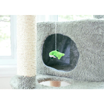 Multi-Level Real Wood Cat Condo Furniture, Sisal Covered Scratcher, 60"