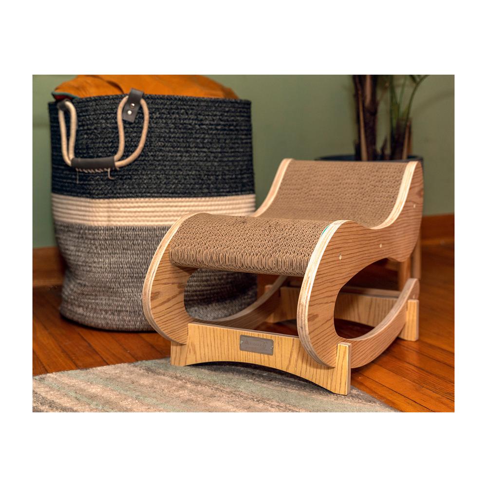 Real Wood Medium Wooden Cat Rocking Chair, Detachable Cat Swing Chair