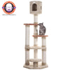 Real Wood Cat Climber, Cat Junggle Tree With Sisal Carpet Platforms