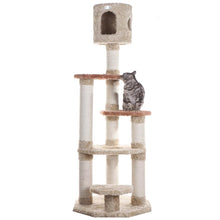 Real Wood Cat Climber, Cat Junggle Tree With Sisal Carpet Platforms