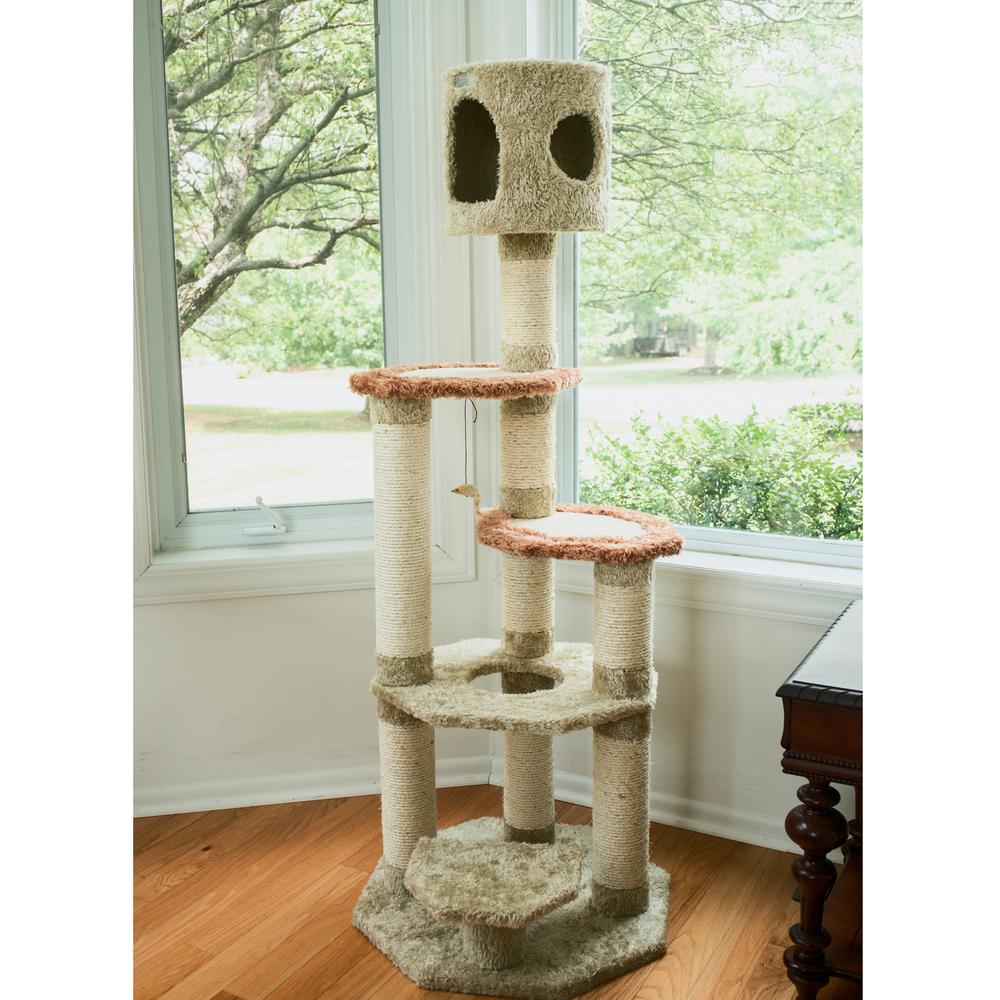 Real Wood Cat Climber, Cat Junggle Tree With Sisal Carpet Platforms