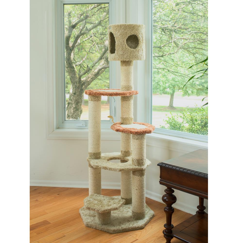 Real Wood Cat Climber, Cat Junggle Tree With Sisal Carpet Platforms