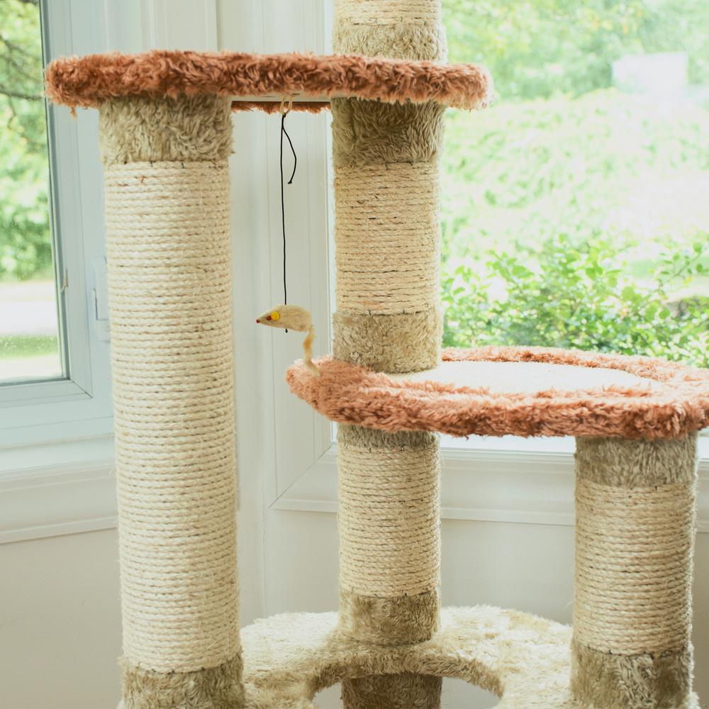Real Wood Cat Climber, Cat Junggle Tree With Sisal Carpet Platforms