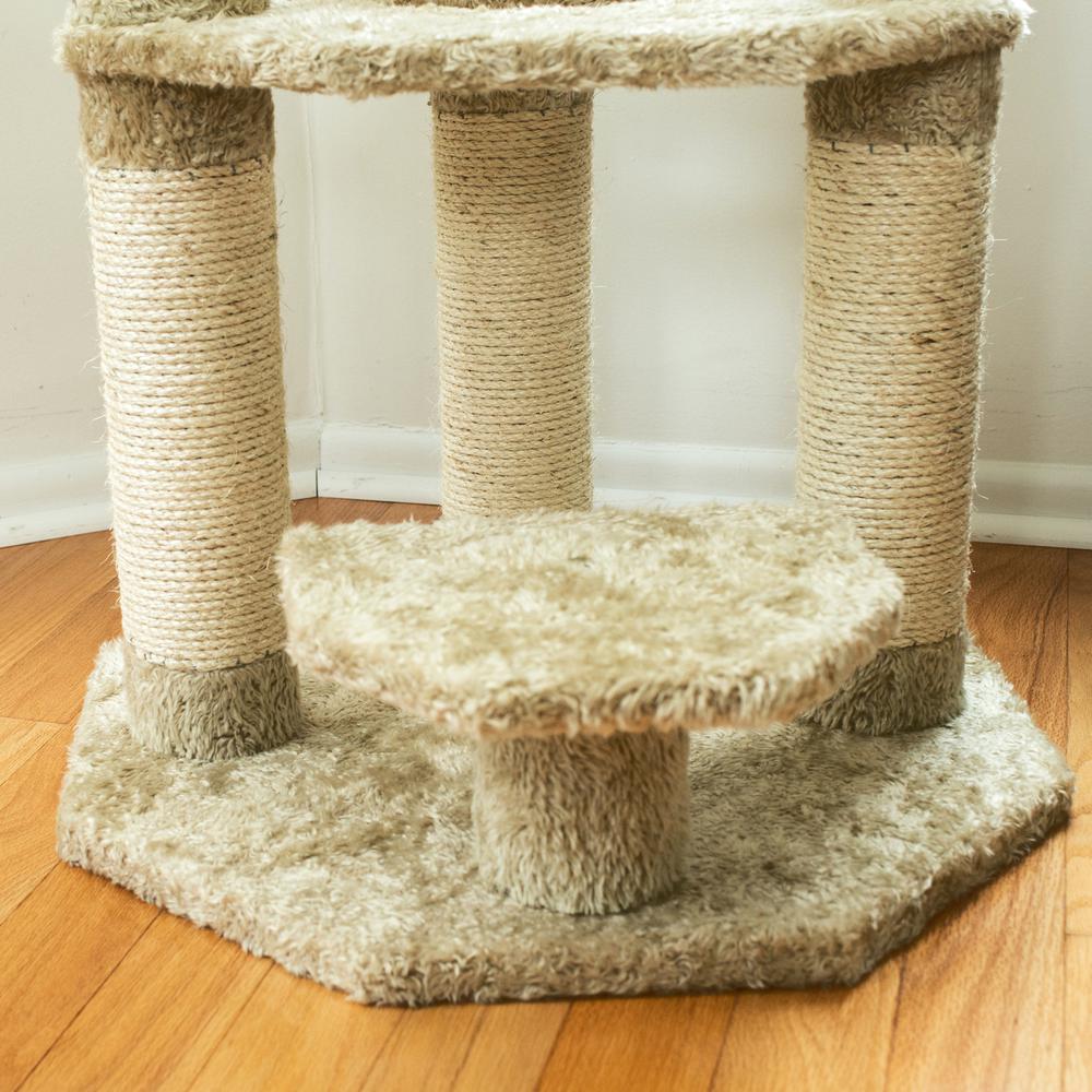 Real Wood Cat Climber, Cat Junggle Tree With Sisal Carpet Platforms