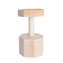 Premium Scots Pine 29-Inch Real Wood Cat Tree With Perch And Condo