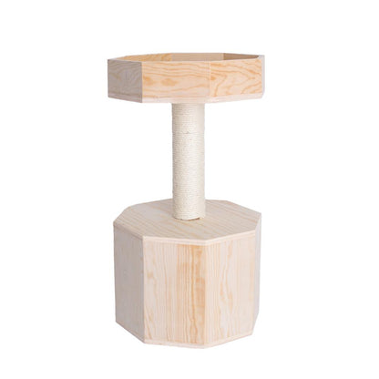 Premium Scots Pine 29-Inch Real Wood Cat Tree With Perch And Condo