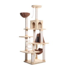Wood Cat Climber Play House, Cat Furniture With Playhouse,Lounge Basket, In Gold