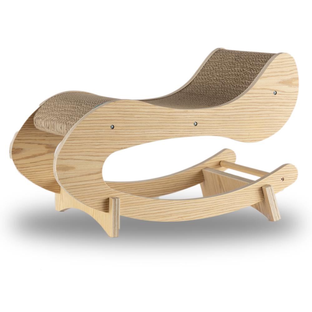 Real Wood Medium Wooden Cat Rocking Chair, Detachable Cat Swing Chair